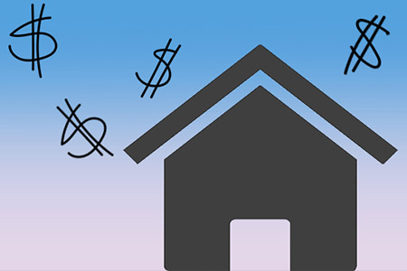 drawn house with dollar signs
