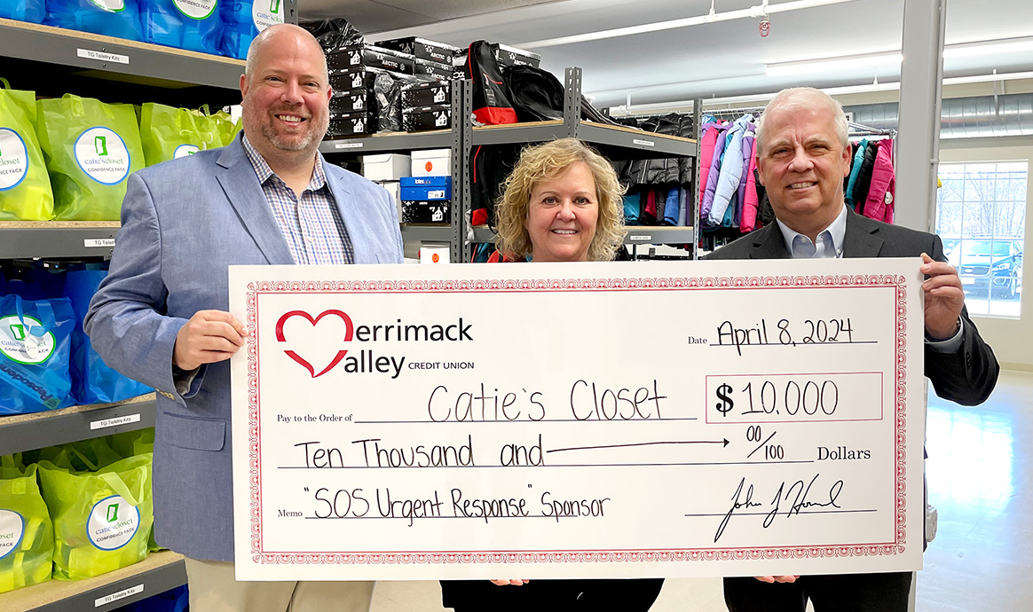 Merrimack Valley Credit Union Donates $10,000 to Catie’s Closet