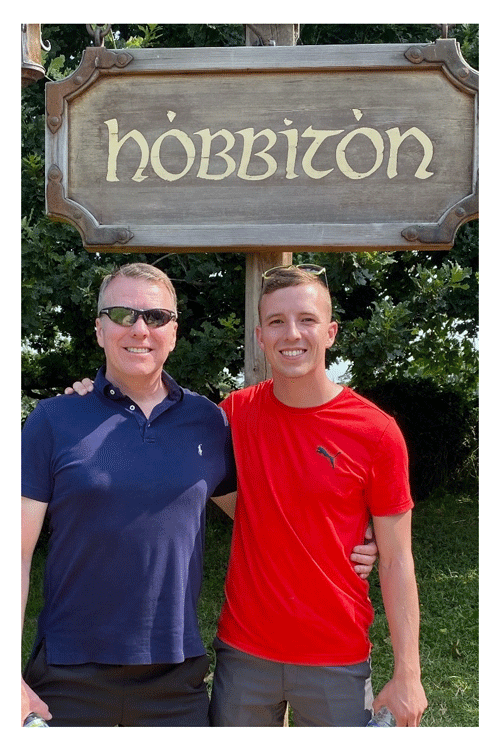 John with his son in New Zealand