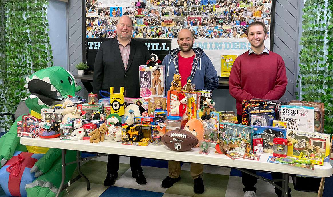 From left: MVCU Regional Sales & Service Manager Kevin Zipps, MVCU Facilities and Procurement Manager Shaun Waeger and Waltham Boys & Girls Club Resource Development Coordinator Jacob Ryvicker at the Waltham Boys & Girls Club. 